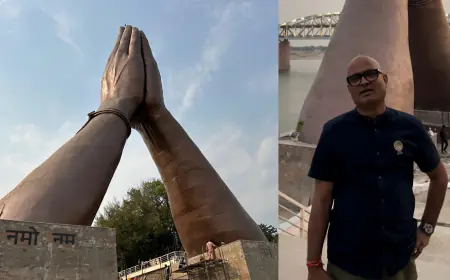 विश्व प्रसिध्द मूर्तिकार नरेश कुमावत ने फिर से बढ़ाई बनारस के नमो घाट की खूबसूरती