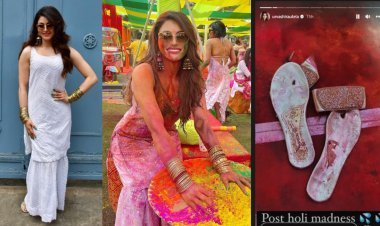 Urvashi Rautela Had The Best Holi Of Her Life, Grooves On ‘Aakh Mare’, In Excitement Breaks Her Sandals
